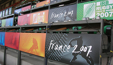 Installation de décoration de la Coupe du Monde de Rugby 2007 par Doublet